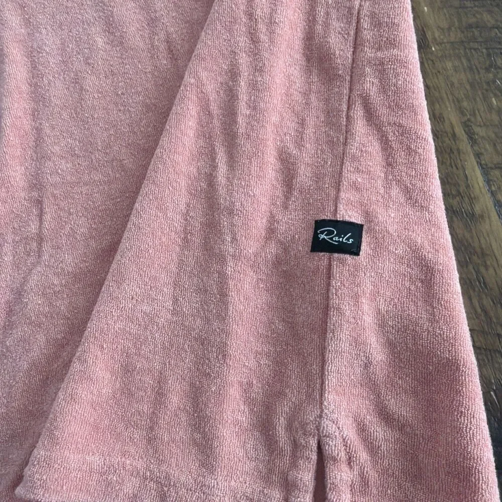 Rails Rhen Terry Polo Shirt Dragon Fruit Peach L SoCal Vintage Coastal Preppy - Picture 2 of 7